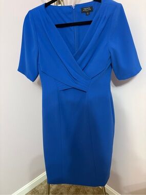 Tahari Cobalt Blue Midi Sheath Dress